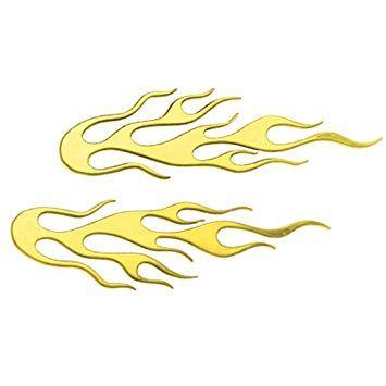 Golden Flame Logo - sourcingmap Golden Flame Car Decoration Logo Badge Sticker: Amazon ...