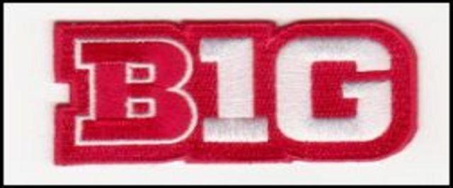 Basketball Big 10 Logo - Ohio State Big Ten Logo Patch Red Jersey NCAA College Football