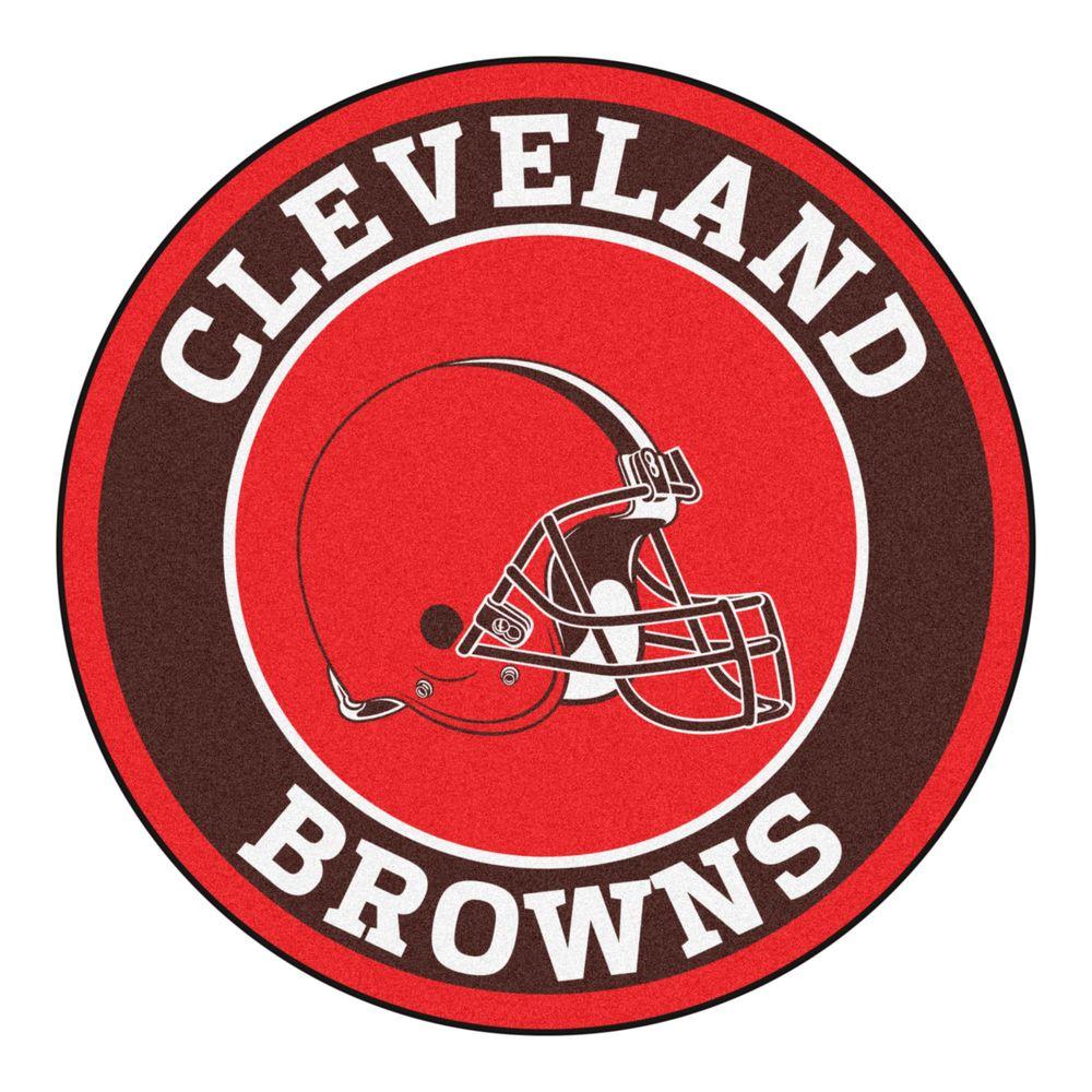 Cleveland Browns Logo - FANMATS NFL Cleveland Browns Brown 2 ft. Round Area Rug-17681 - The ...