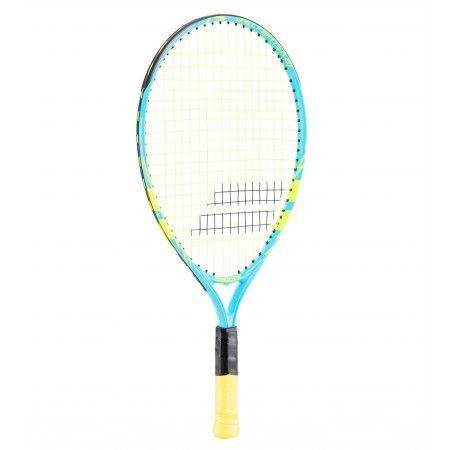 Blue and Green Tennis Racket Logo - Tennis Racket Babolat Ballfighter 21 Blue Green Yellow Strung