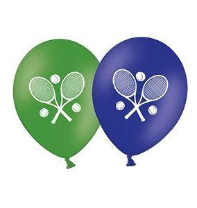 Blue and Green Tennis Racket Logo - Tennis Rackets Printed Green & Blue Assorted Latex Balloons