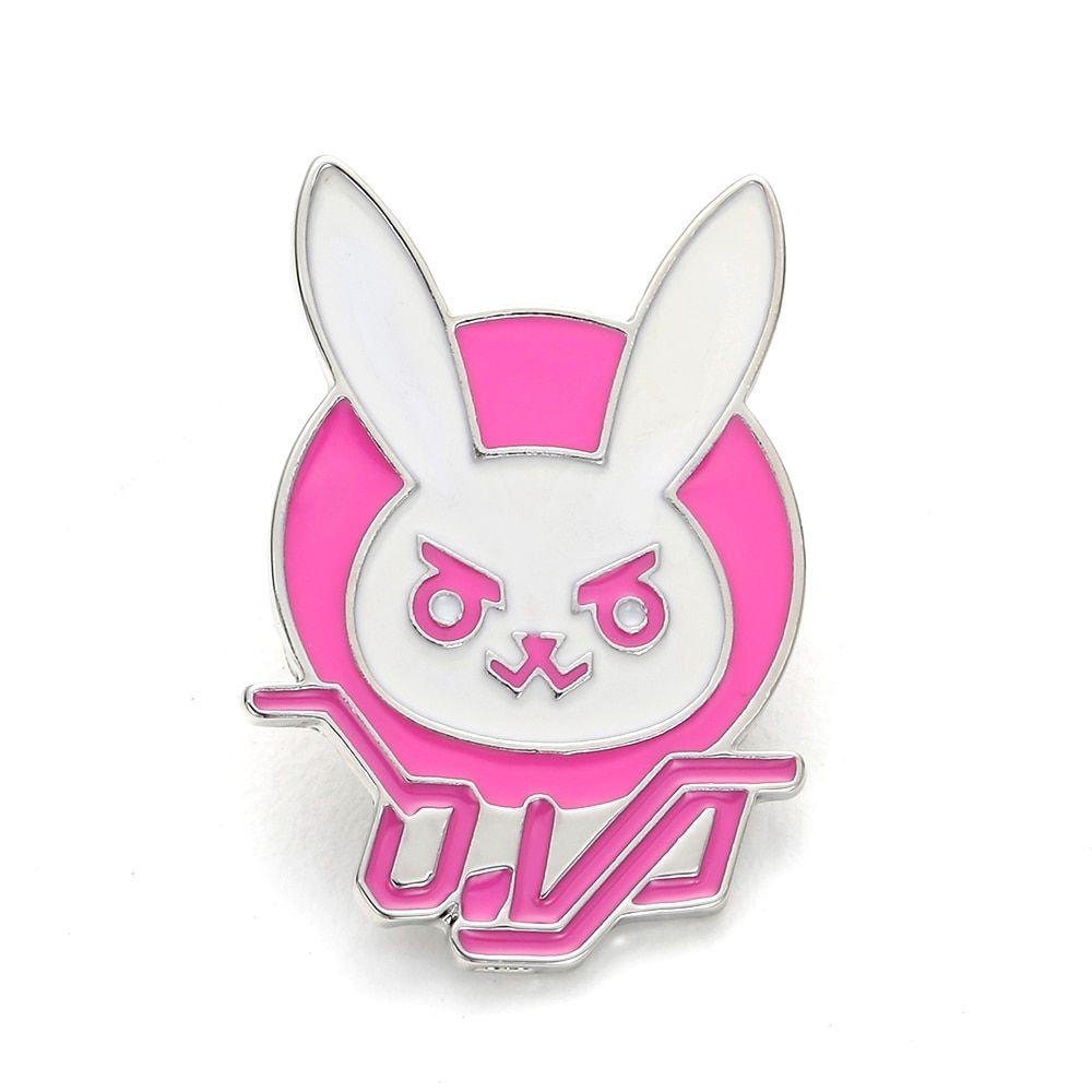 Cute Rabbit Logo - Diva Bunny Pin Game Jewelry D.va DVA Cute Rabbit Bunny Logo Cosplay ...