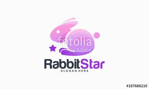 Cute Rabbit Logo - Cute Rabbit Logo designs concept, Rabbit Star logo template Stock
