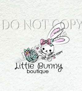 Cute Rabbit Logo - cute rabbit logo, bunny yarn logo, knitting, crochet logo, logo