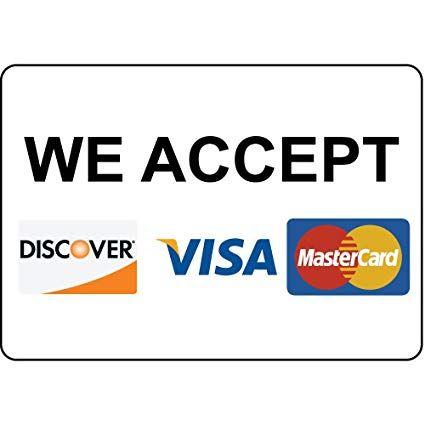 Printable Visa MasterCard Discover Logo - We Accept Discover Visa Mastercard Vinyl LABEL DECAL