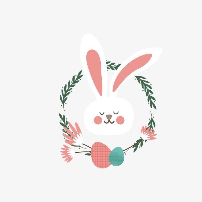 Cute Rabbit Logo - Eyes Closed Cute Rabbits Vote, Cute Clipart, Vote Clipart, Wreath