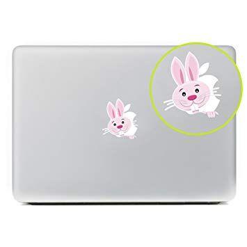 Cute Rabbit Logo - Cinlla MacBook Stickers Cute Rabbit MacBook Logo Decal Laptop Skin