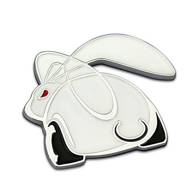 Cute Rabbit Logo - DSYCAR 3D Metal Cute Rabbit Car sticker Logo Emblem Badge Decals Car ...