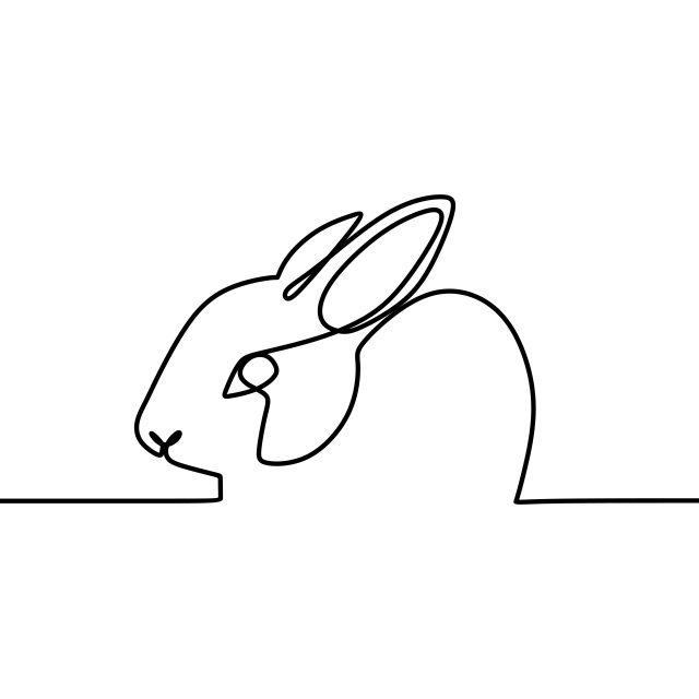 Cute Rabbit Logo - Cute Rabbit Continuous One Line Art Drawing Minimalist Design Vector