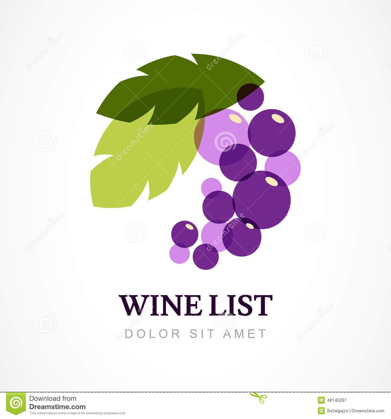 Grape Logo - Vector Logo Design Template. Branch Of Grape With Leaves Stock ...