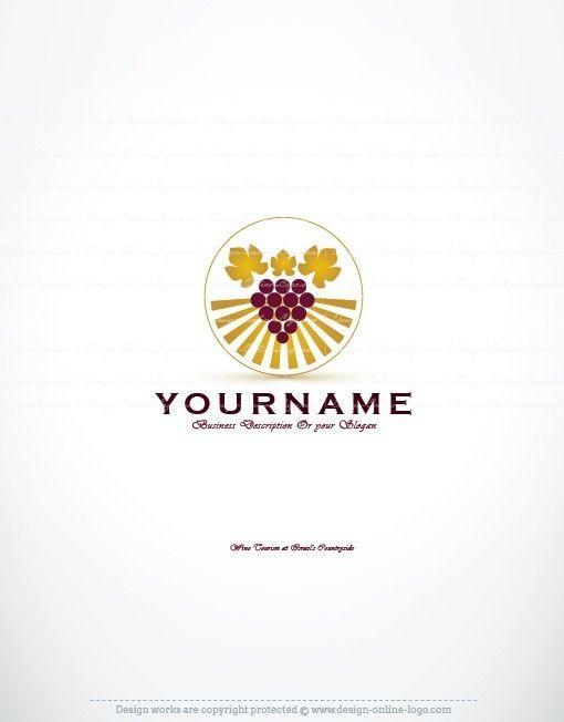 Grape Logo - Exclusive Design: Grapes Winery Logo + Compatible FREE Business Card