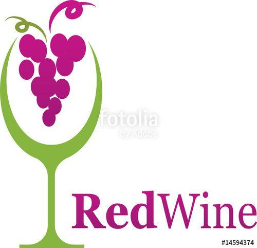 Grape Logo - wine glass with grape - logo and icon