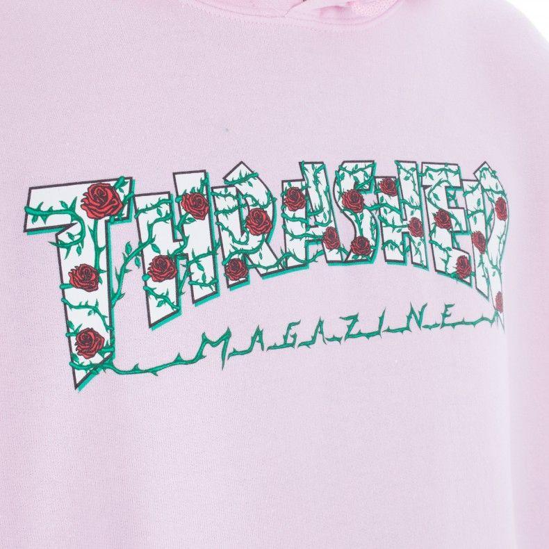 Rose Thrasher Logo - Thrasher Roses Pullover Hooded Sweatshirt (Light Pink) - Consortium.