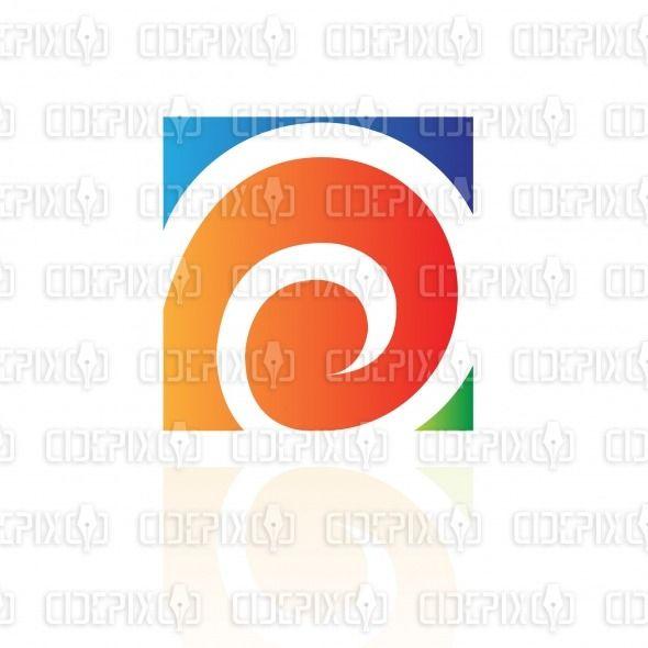 Orange Swirl Logo - abstract green, orange and blue spiral swirl square logo icon | Cidepix