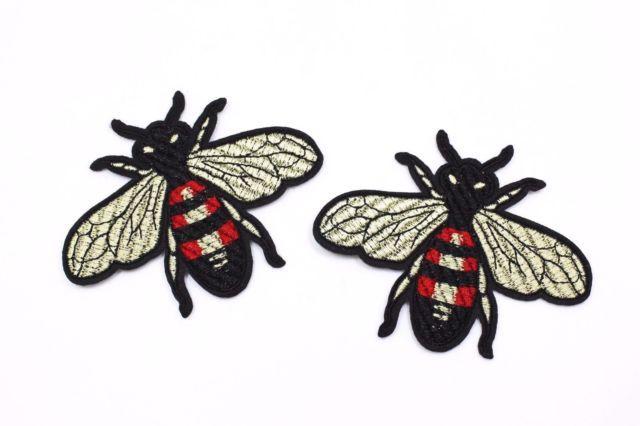 Gucci Bee Logo - Gucci Style Bee Patches (2 Pcs) Bees Craft Embroidered Iron on Patch ...
