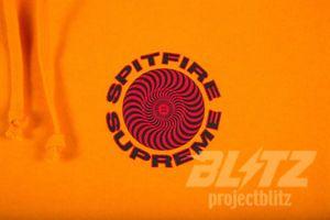 Orange Swirl Logo - SUPREME SPITFIRE HOODED SWEATSHIRT BRIGHT ORANGE S M L XL SWIRL