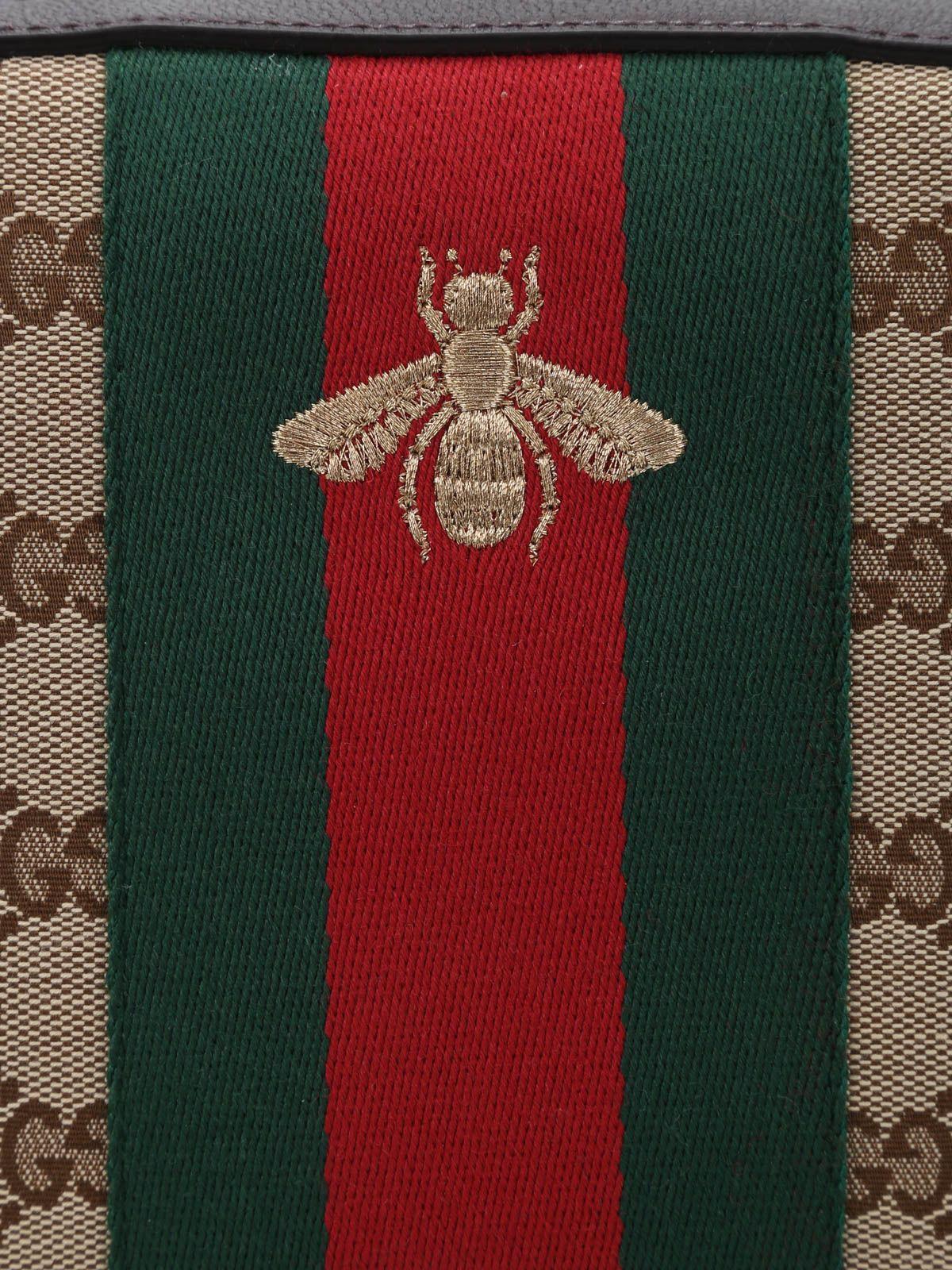 Gucci Bee Logo - Gucci embroidery GG canvas bag body bags