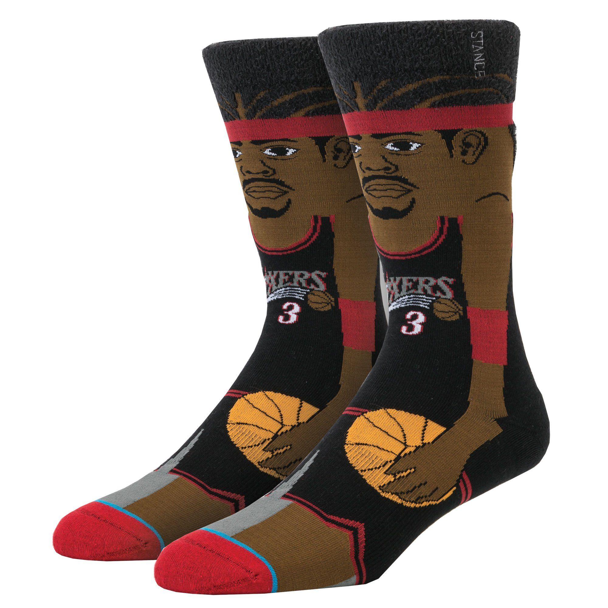 Stance Allen Iverson Logo - Iverson Cartoon - Mens NBA Legends Socks | Stance