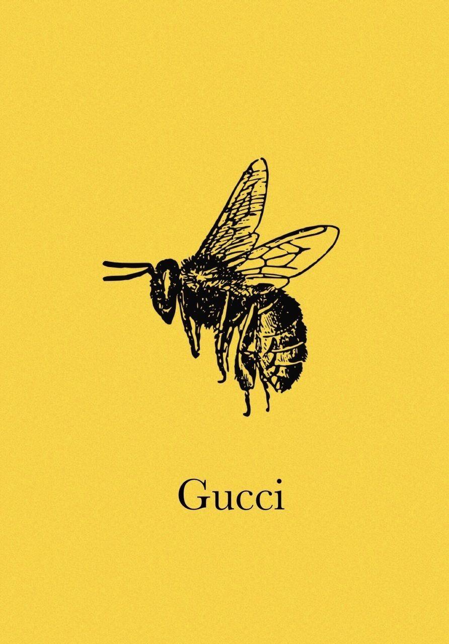 Gucci Bee Logo - Tumblr yellow gucci bee iphone wallpaper | Yellow | Iphone wallpaper ...