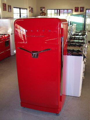 Red and Black Appliance Logo - Vintage RED 1950s Refrigerator I must have this! My kitchen is retro ...
