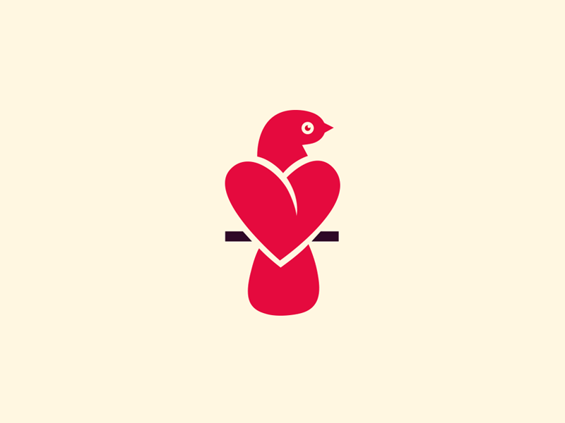 Heart Bird Logo - Dovely ( Dove + heart / love ) by Aditya. Logo Designer. Dribbble