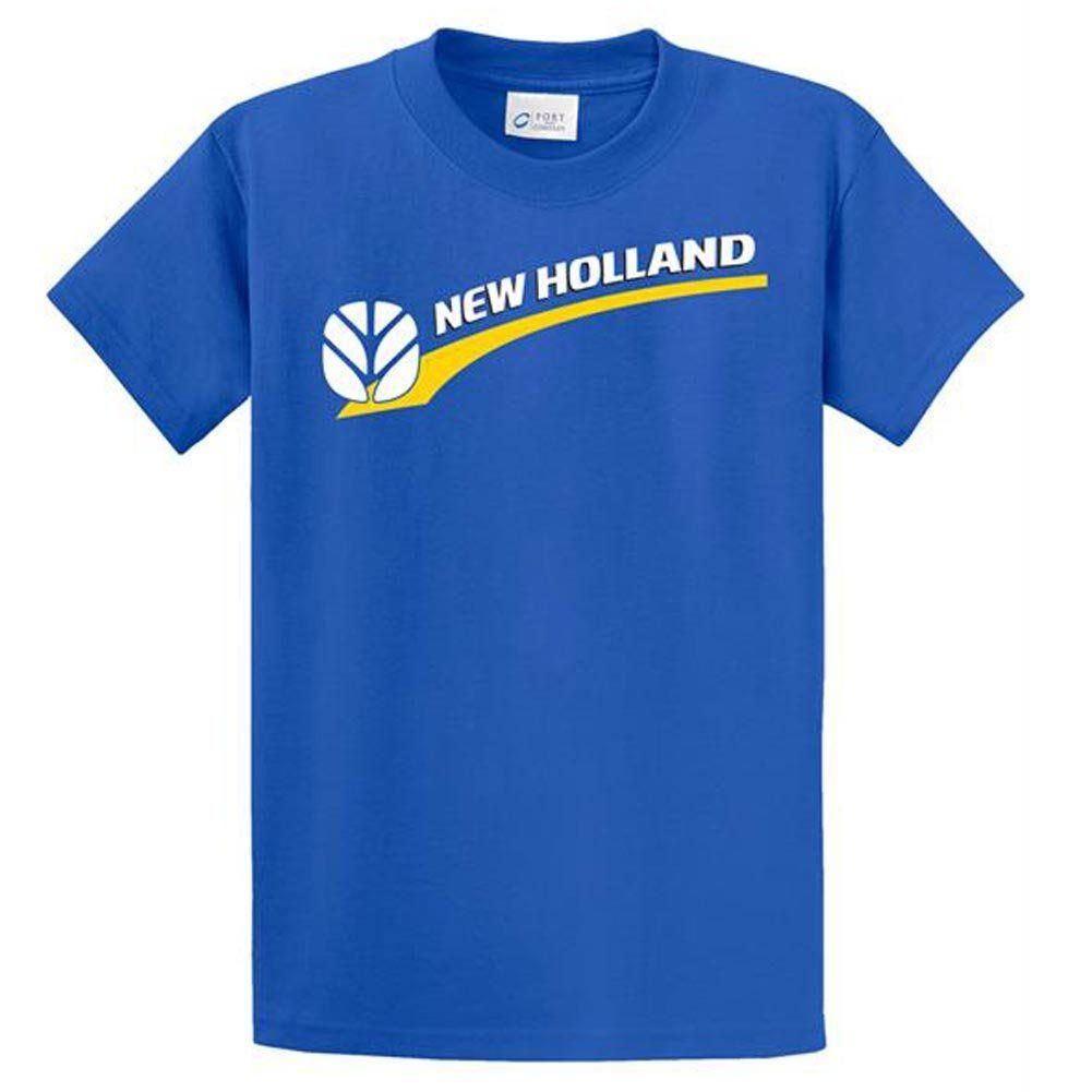 New Holland Tractor Logo - New Holland Tractor Logo Blue Short Sleeve T Shirt: Clothing