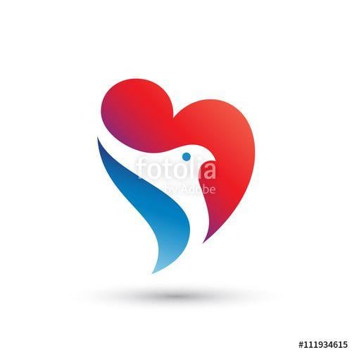 Heart Bird Logo - Heart Bird Logo
