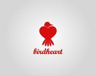 Heart Bird Logo - 52 Creative Examples of Heart Inspired Logo Designs | Designbeep