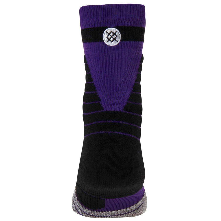 Stance Allen Iverson Logo - Stance NBA Logo Purple Stripe Quarter-Length Socks