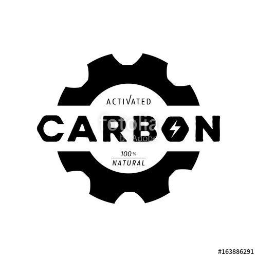Carbon Logo - activated carbon logo with gear shape and form logo Stock image