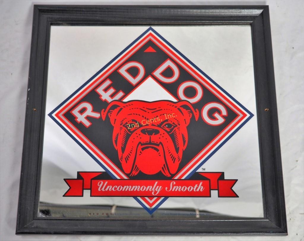 Red Dog Beer Logo - Original Red Dog Beer Square Advertising Mirror | 2nd Cents Inc