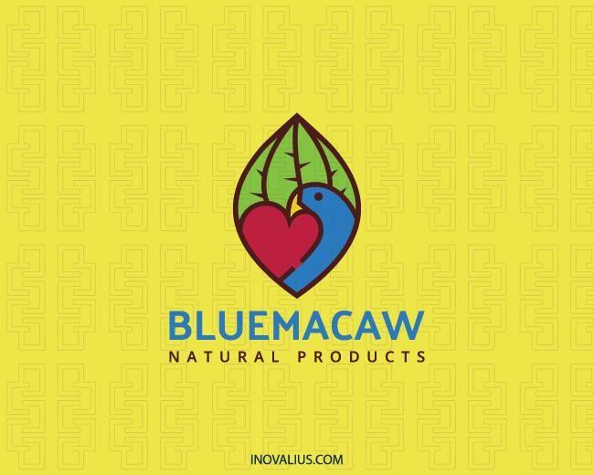 Heart Bird Logo - Macaw Bird Logo Design