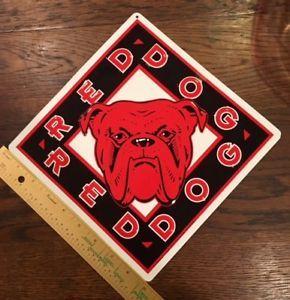 Red Dog Beer Logo - Vtg Red Dog Beer Tin Sign Bulldog Alcohol Promo 9x9