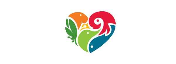 Heart Bird Logo - Creative Heart Logo Designs