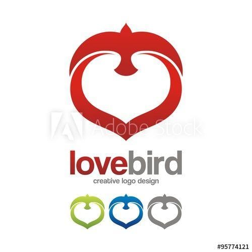 Heart Bird Logo - Love Bird Creative Logo Design. Bird Logo abstract Heart shape ...