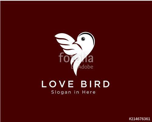 Heart Bird Logo - Love bird logo, heart bird logo, valentine bird logo
