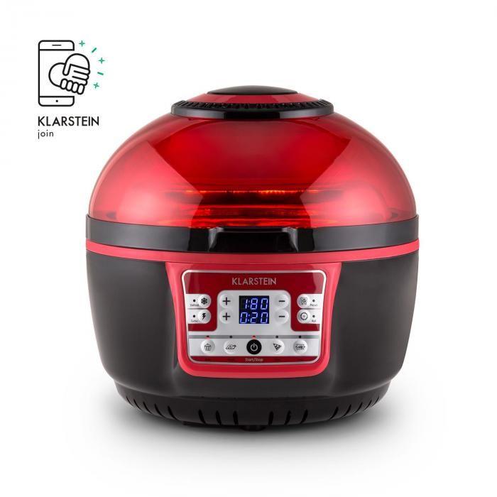 Red and Black Appliance Logo - VitAir Turbo Hot Air Fryer 1400W Grilling Baking Black Red