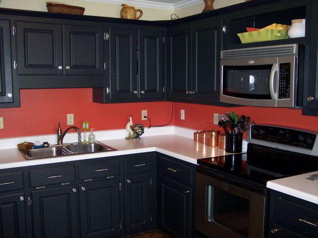Red and Black Appliance Logo - Black cabinets & red walls. Its definitely a maybe for my kitchen ...