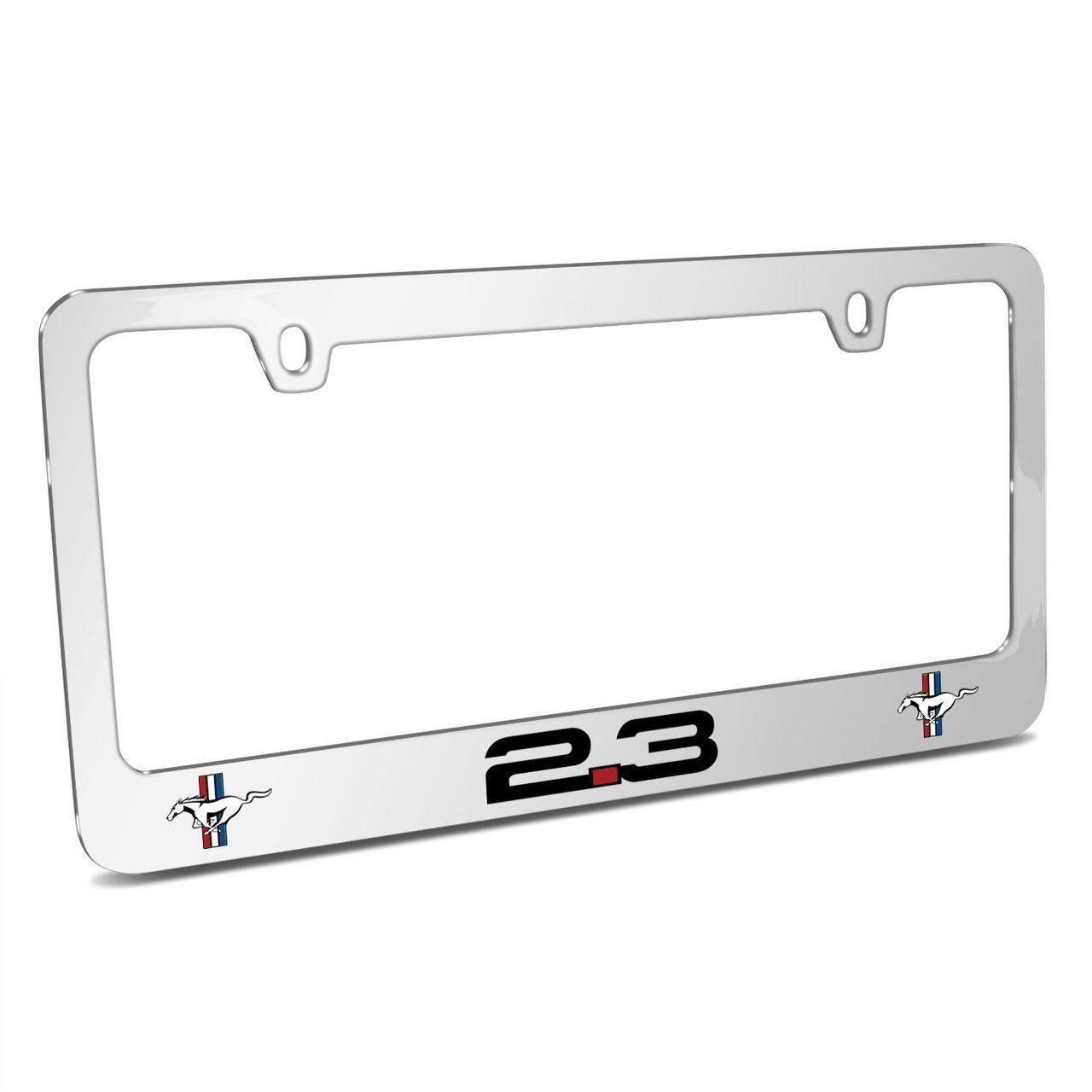 Dual Logo - Ford Mustang 2.3L EcoBoost Dual Logo Mirror Chrome Metal License