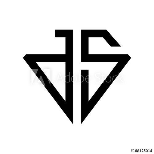 DS Logo - initial letters logo ds black monogram diamond pentagon shape - Buy ...