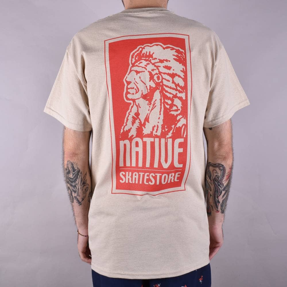 Sand Clothing Logo - Native OG Logo Skate T-Shirt - Sand/Red - SKATE CLOTHING from Native ...