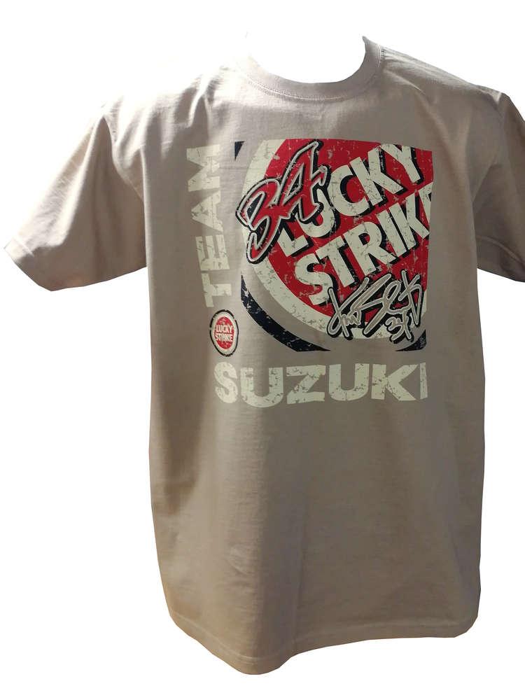 Sand Clothing Logo - Lucky Strike Kevin Schwantz Retro Logo T-shirt Tee Sand / Beige