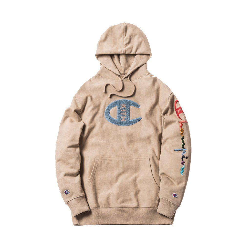 Sand Clothing Logo - Kith Champion Logo Hoodie- Sand – Streetwear Official