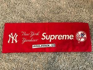Red XX Logo - SUPREME X NEW YORK YANKEES HAND TOWEL RED X 47 BRAND SS15 2015 BOX ...