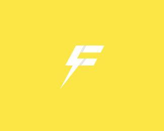 Letter F Logo - Lightning Letter F Logo Designed