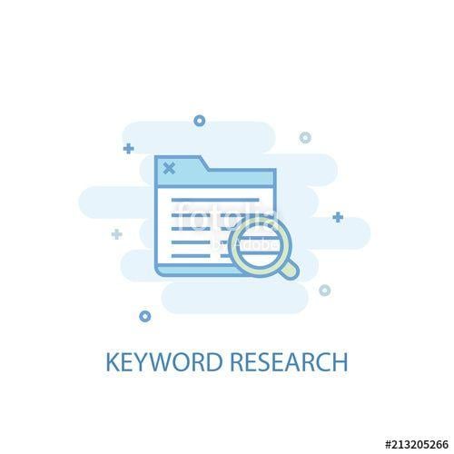 Trendy Simple Line Logo - keyword research line trendy icon. Simple line, colored illustration