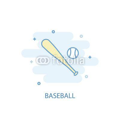 Trendy Simple Line Logo - Baseball line trendy icon. Simple line, colored illustration ...