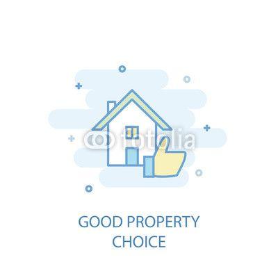 Trendy Simple Line Logo - Good property choice line trendy icon. Simple line, colored ...