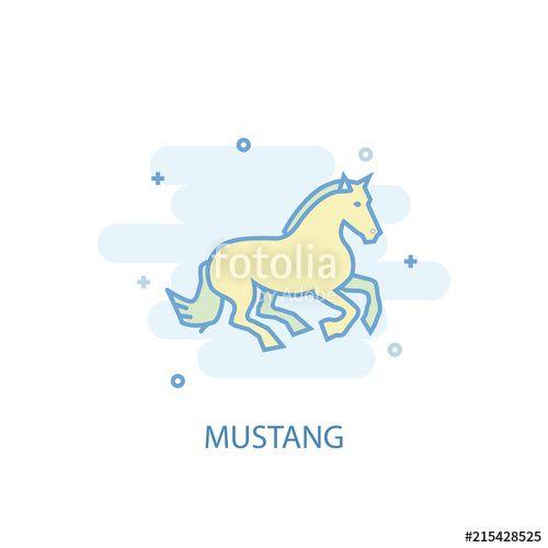 Trendy Simple Line Logo - Mustang line trendy icon. Simple line, colored illustration. Mustang ...