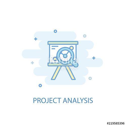 Trendy Simple Line Logo - Project analysis line trendy icon. Simple line, colored illustration